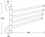 MEXEN - Čtyřramenný držák ručníků, otočný, chrom 7039244-00