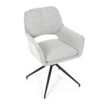 Židle jídelní, krémová látka, noha černý kov, otočný mechanismus 360°