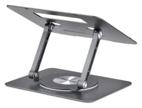 StarTech Otočný stojan na notebook stříbrná / Stojan na notebook / 360° otočná základna / hliník / nosnost 5 kg (ATFR-LAPTOP-RISER)
