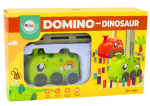 Mamido Autíčko zelený dinosaurus na baterie skládající barevné domino 4 barvy kostek