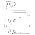 INVENA - Umyvadlová/dřezová baterie MODENA, 25cm otočný výtok typu S BC-12-F0S-L