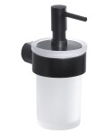 Gedy - PIRENEI dávkovač mýdla 110 ml, mléčné sklo, černá mat PI8114