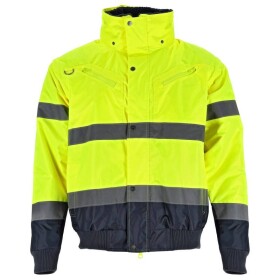 Bunda zateplená, výstražná BOMBER, 3v1, 2XL, žlutá, STALCO