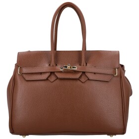 Luxusní dámská kožená kabelka do ruky Annalena, hnědá