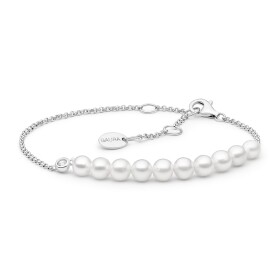 Perlový náramek Carina - sladkovodní perla, stříbro 925/1000, Bílá 22 cm + 4 cm (prodloužení)
