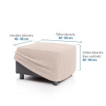 Super strečové potahy RUBINIA smetanová taburet (40 - 60 cm)