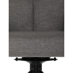 Židle jídelní, taštičkové pružiny v sedáku, 180° otočný mechanismus, šedá voděodolná látka, černý kov