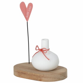 Räder Porcelánová vázička s podtáckem With Love, bílá barva, porcelán