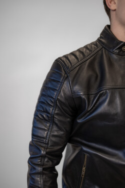 Pánská Kožená Bunda Diesel Luxe Brixton Černá Velikost: XS