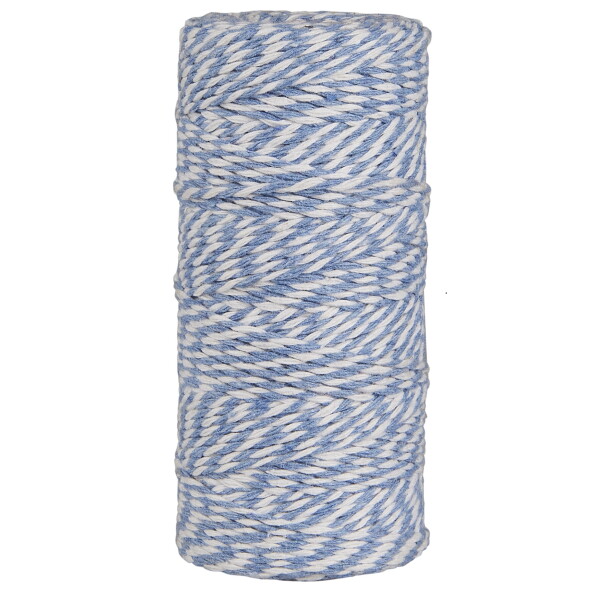 Ib Laursen Bavlněný provázek Blue/White 100 m, modrá barva, textil