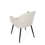 Židle jídelní, krémová látka, černý kov