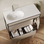 CERSANIT - Sada B945 konzole ZEN 100 (skříňka se zásuvkou + panel FSC MIX70% SGSCH-COC-007574 + umyvadlo vpravo) cashmere VIR S801-515