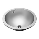 SANELA - Nerezová umyvadla Umyvadlo zápustné, průměr 37 cm, bez otvoru pro baterii, matná nerez SLUN 44X