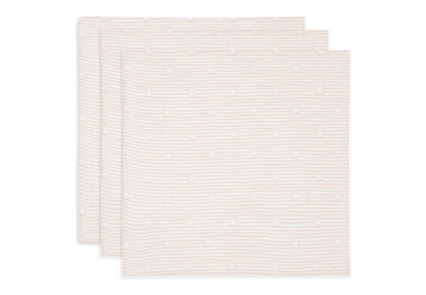 Jollein Pleny 3 ks 70x70 cm Miffy Stripe Biscuit / Rozměry 70 x 70 cm / 3 ks (535-851-68007)