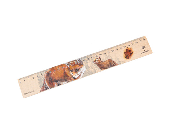 Dřevěné pravítko 30 cm liška obecná