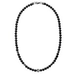 Korálkový náhrdelník mm onyx, Černá 45 cm