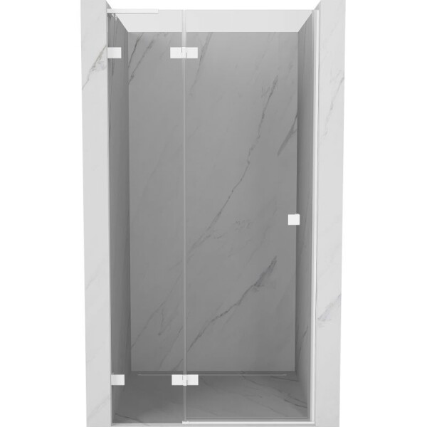 MEXEN/S - Lunar L sprchové dveře křídlové levé 125, transparent, bílá 834L-125-000-20-00-L