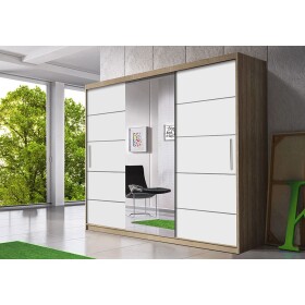 Šatní skříň Multi 23 Barva korpusu: Dub - sonoma, Rozměry: 233 cm, Dveře: Bílé