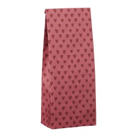 Ib Laursen Papírový sáček Desert Rose Hearts 30,5 cm – set 5 ks, červená barva, papír