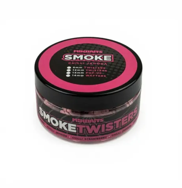 Mikbaits SMOKE Twisters Chilli Jahoda / Vyvážené boilies / 100 ml / 12 mm (MC0200)