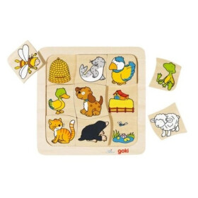 Puzzle Kdo bydlí kde? dílků dřevěné