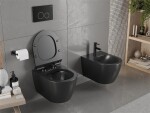 MEXEN/S - Carmen Závěsná WC mísa včetně sedátka s slow-slim, z duroplastu, černá matná 30880185