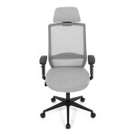 Židle kancelářská, šedá MESH síťovina, šedá látka, plastový kříž, synchronní mechanismus, kolečka pro tvrdé povrchy
