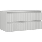 MEXEN/S - Rivel koupelnová skříňka pod umyvadlo 100 cm s deskou, 2 zásuvky, reliéf , šedá mat 91A20-10047-2-BFFC62