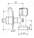 SCHELL - Comfort Pračkový ventil s horním ovládáním, chrom 054400699