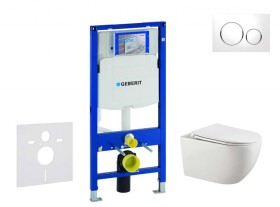 GEBERIT - Duofix Set předstěnové instalace, klozetu Gaia a sedátka softclose, tlačítko Sigma20, bílá/chrom SANI11CA3122