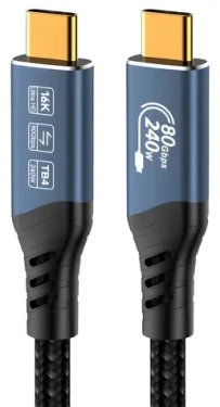 PremiumCord USB4 Ver. 2.0 80Gbps 240W 1,5m / Kabel USB4 / Thunderbolt 3/4 (ku4ca15)