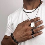 Luxusní pánský náhrdelník Antonio - larvikit, hematit, Šedá 45 cm