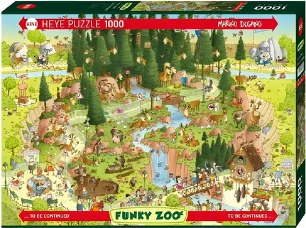 HEYE Puzzle Šílená ZOO: Expozice Černý les