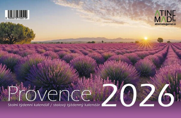 Kalendář 2026 Provence, stolní, týdenní, 15 x 22,5 cm