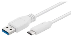 MicroConnect kabel USB C (M) - USB3.0 A (M) 0.2m bílá / 5000Mbit/s (USB3.1CA02W)