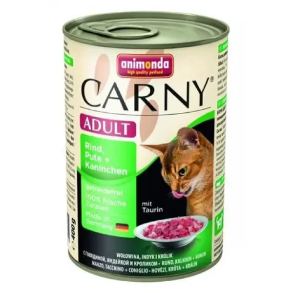 Animonda Carny konzerva pro kočky hovězí+krůta+králík 400g (4017721835107)