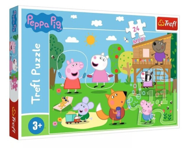 Puzzle Prasátko Peppa: Zábava v trávě MAXI 24 dílků