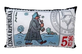 Švejk v zimě - poštovní známka/ Polštář 45x25cm - Josef Lada
