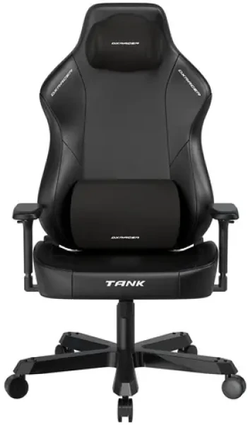 DXRACER Herní židle Tank černá / Nosnost 180 kg / Umělá kůže EPU / Ocelový rám / Sklon opěradla 135°