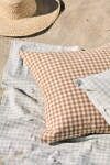 Ib Laursen Povlak na polštář Luca Brown Small Checks 50 x 50 cm, hnědá barva, textil