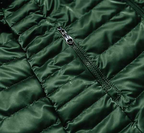 Zelená dámská bunda kapucí (2021-11BIG) odcienie zieleni