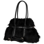 Módní dámská plyšová kabelka do ruky Pelaya, černá