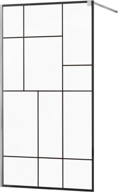 MEXEN - KIOTO Sprchová zástěna WALK-IN 110x200 cm 8 mm, chrom, černý vzor 2 800-110-101-01-78