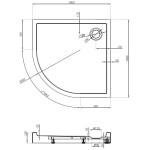 MEXEN - Flow+ Sprchová vanička čtvrtkruh 100 x 100, černá mat 46Q701010H
