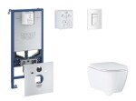 GROHE - Rapid SLX Set předstěnové instalace, klozetu, sedátka SoftClose a tlačítka Skate Cosmopolitan, alpská bílá SANI11BB3113