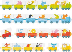 Puzzle hra kostkami Vláčky