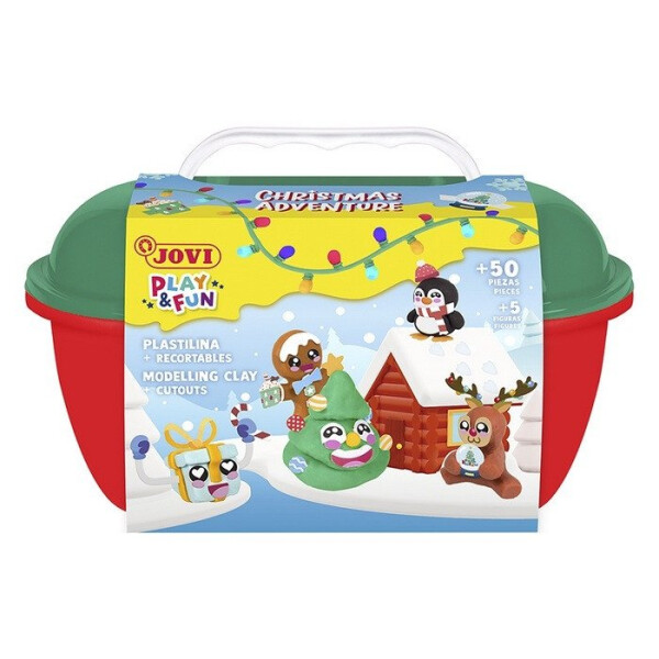 JOVI PLAY&FUN plastelína kufřík 50 ks Vánoce