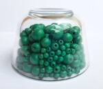 Dřevěné korálky Detoa - tmavě zelené - ∅ 8 mm - 10 ks