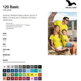 Triko pánské 100% bavlna krátký rukáv 4XL-5XL 160g/m2 BASIC Malfini