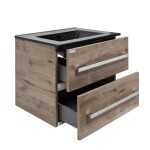 Koupelnová skříňka s černým umyvadlem SAT Cube Way 60x53x46 cm dub wellington mat CUBE46602DWMODC CUBE46602DWMODC